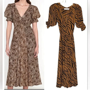Faithfull The Brand Animal print midi dress